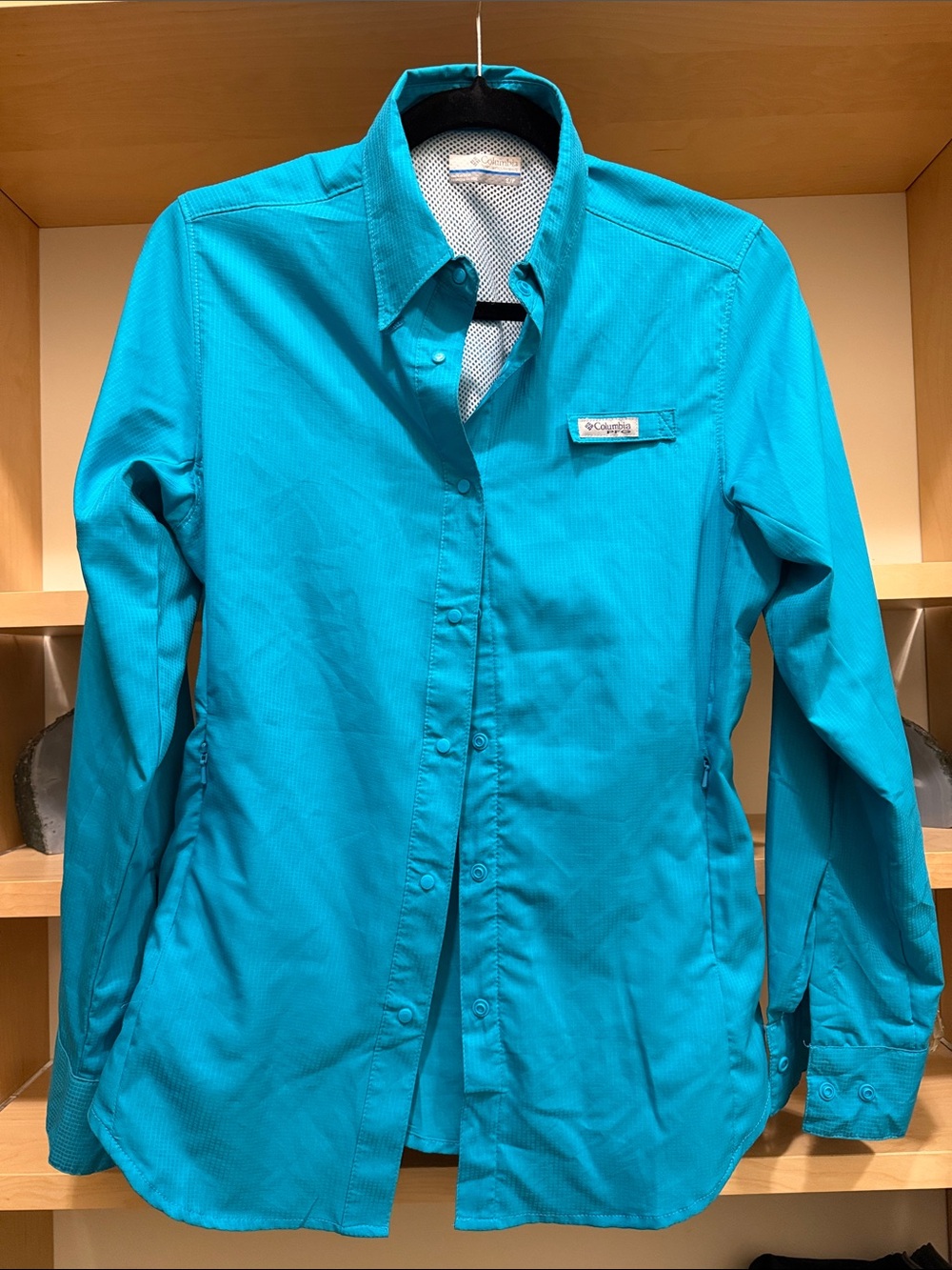Columbia Teal Long-Sleeve Performance Shirt